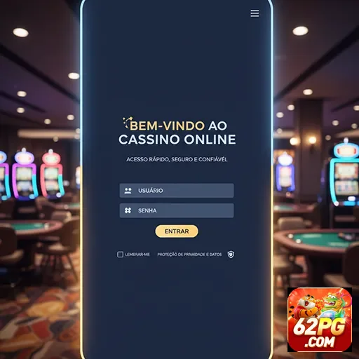 Usuário acessando serviços VIP no 62pg de forma segura